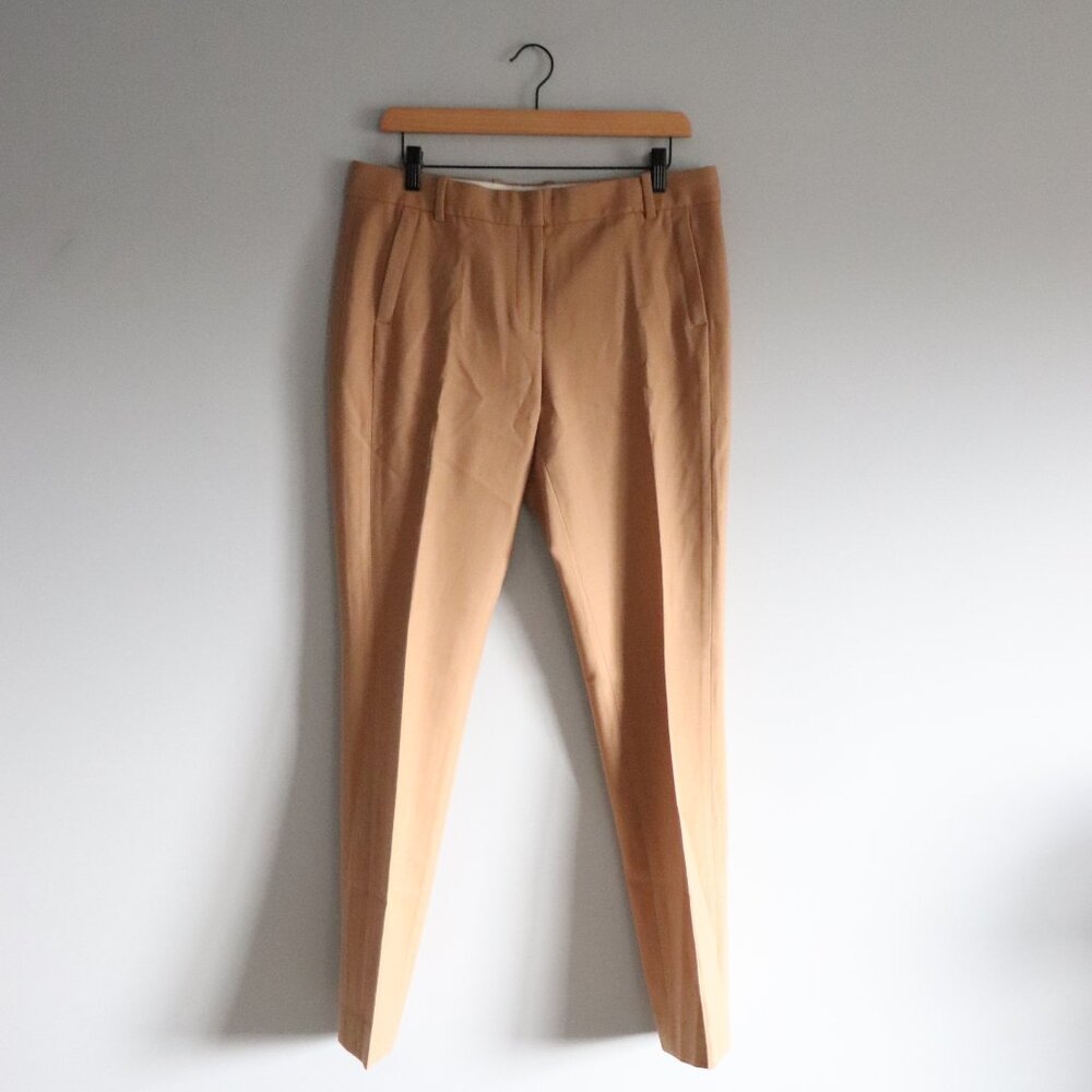 J. Crew Straight Leg 10 Tall Wool Blend Front Pleat‎ Caramel Pocket Trousers